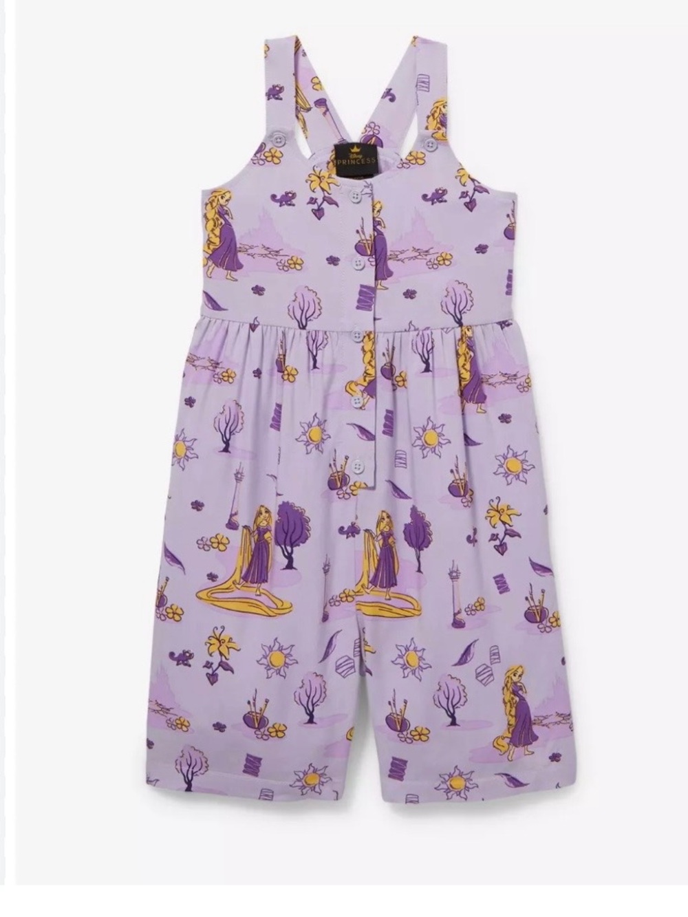 Disney Tangled Rapunzel Button Front Toddler Romper BoxLunch Exclusive Girls 5T